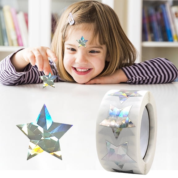500PCS Glitter Star Stickers, 1/1.5 Inch Adhesive Foil Labels for Kids, Students, Teachers and Classroom Behavior Rewards