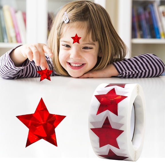 500PCS Glitter Star Stickers, 1/1.5 Inch Adhesive Foil Labels for Kids, Students, Teachers and Classroom Behavior Rewards