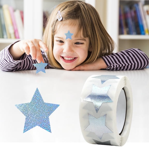 500PCS Glitter Star Stickers, 1/1.5 Inch Adhesive Foil Labels for Kids, Students, Teachers and Classroom Behavior Rewards