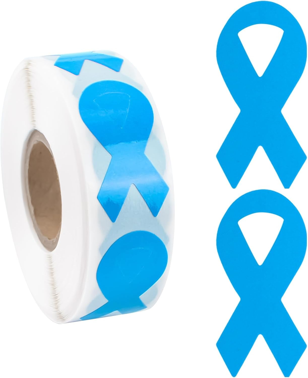 500PCS Light Blue Ribbon Sticker, Prostate Cancer Colon Cancer ...