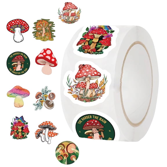 500PCS Mushroom Stickers, Small Labels Aesthetic Journaling Scrapbook Cute Stickers Bulk for Adults Water Bottle Book Laptop Scrapbooking Supplies