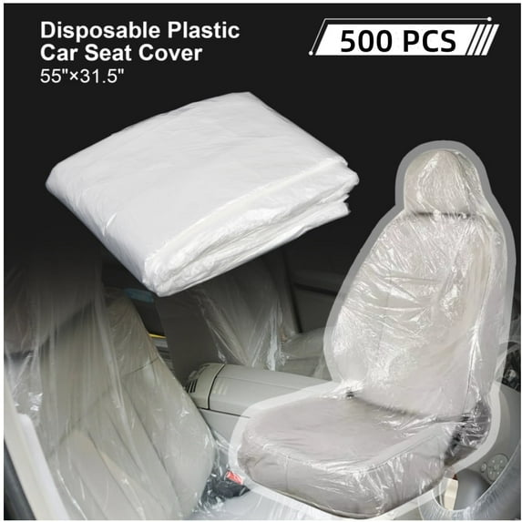 500PCS Plastic Disposable Car Seat Cover Universal Fit for Car Truck Sedan SUV