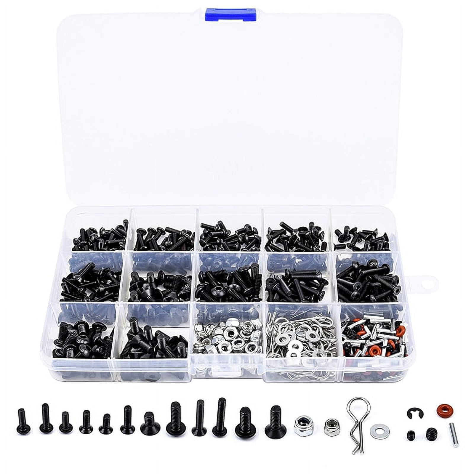 500PCS RC Car Screws Kit M3 Hex Screws Nut Shell Buckle RC Repair Tool