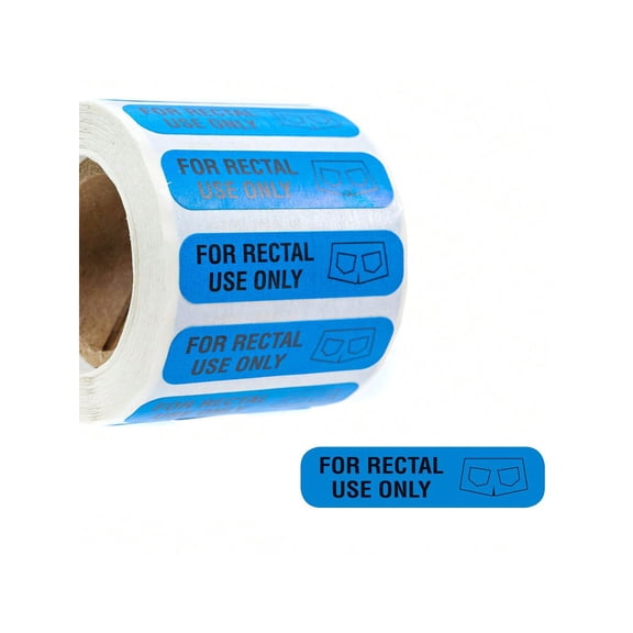500PCS Rectal Procedure Labels Waterproof PVC Sticker Rectal Use Only Warning Labels for Healthcare Facilities