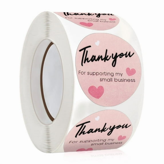 500PCS/Roll "Thank You For Supporting My Small Business" Stickers And Cards Gift Packaging Decorative Stickers