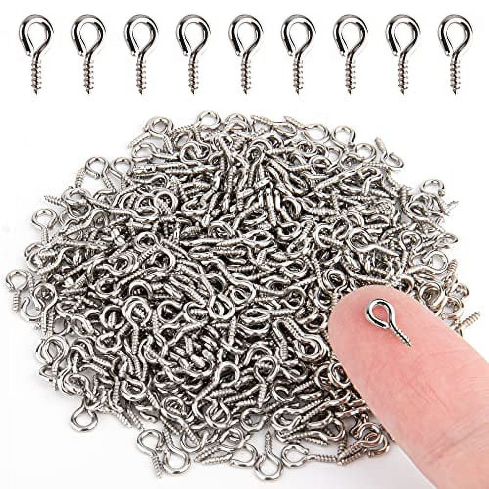 500PCS Small Screw Eye Pins, 4 x 8mm Eye Pin Hooks, Eyelets Screw