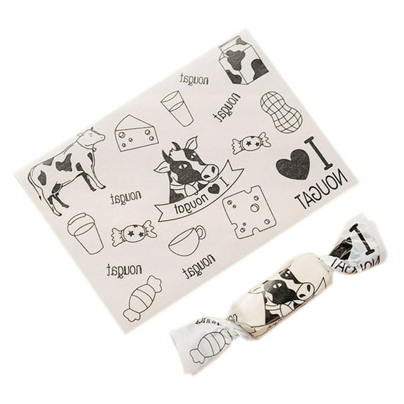500PCS Wax Papers for Candy Caramel Candy Wrappers Twisting Candy Wrapping Papers, Dairy Cow #3