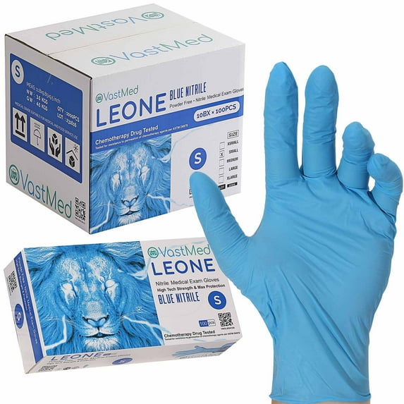 500PCs Dental Grade Examination Leone Nitrile Gloves by VASTMED | 4.0G Finger Tips Texture Latex/Powder-Free Professional Grade Gloves