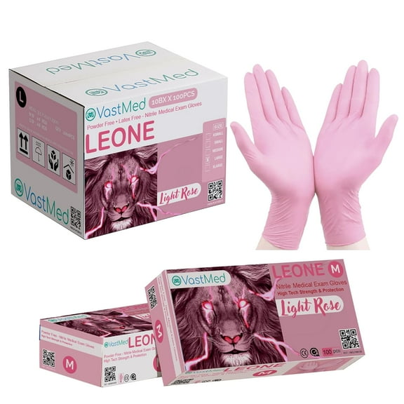 500PCs Dental Grade Examination Leone Nitrile Gloves by VASTMED | 4.0G Finger Tips Texture Latex/Powder-Free Professional Grade Gloves