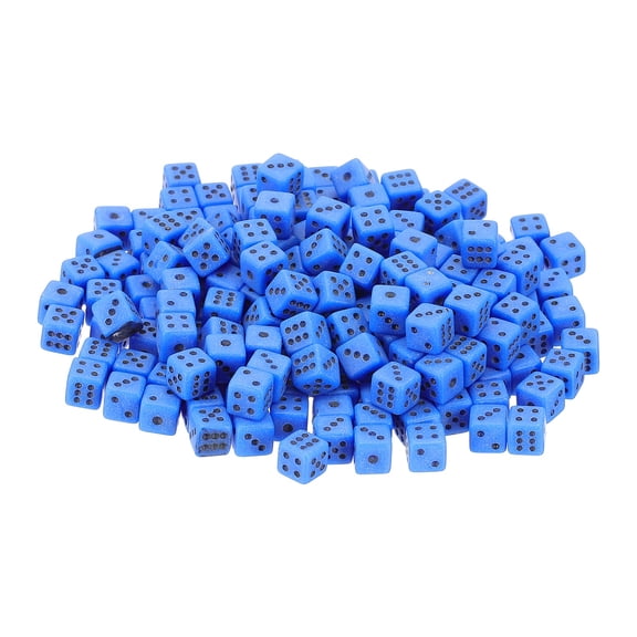 500Pack Mini Dice, 5mm/0.2" Acrylic Tiny Six Side Game Dot Square Dice Bulk for Table Board Game Party Activities, Blue/Black