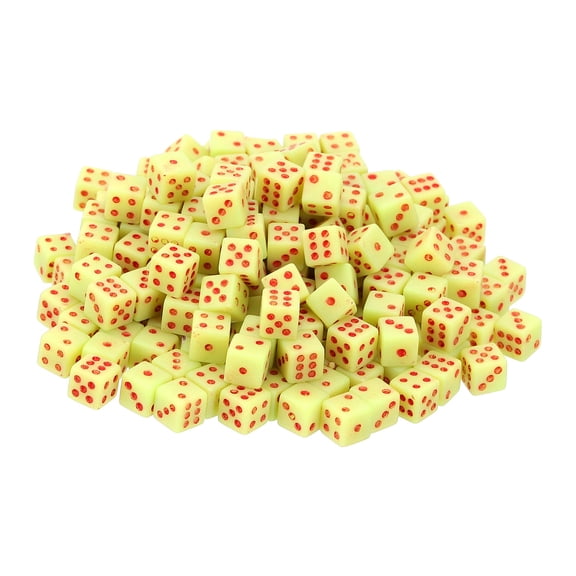 500Pack Mini Dice, 5mm/0.2" Acrylic Tiny Six Side Game Dot Square Dice Bulk for Table Board Game Party Activities, Green/Red