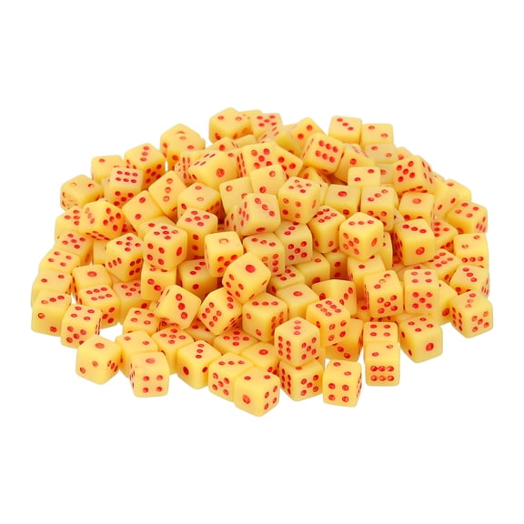 500Pack Mini Dice, 5mm/0.2" Acrylic Tiny Six Side Game Dot Square Dice Bulk for Table Board Game Party Activities, Yellow/Red