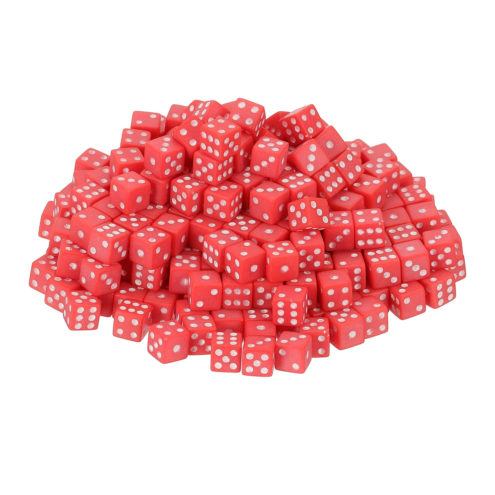 500Pack Mini Dice, 8mm/0.31" Acrylic Tiny Six Side Game Dot Square Dice Bulk for Table Board Game Party Activities, Red/White