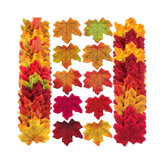 500Pc Artificial Silk Maple Leaves Autumn Leaves DIY Handmade Scrapbooking Autumn Fall Wedding Decor