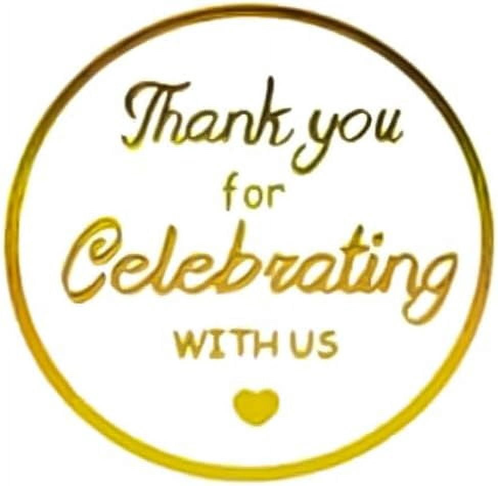 500 Pcs Gold Thank You Stickers - 1.5 Inch Clear Self-Adhesive, For Weddings, Parties & Gifts