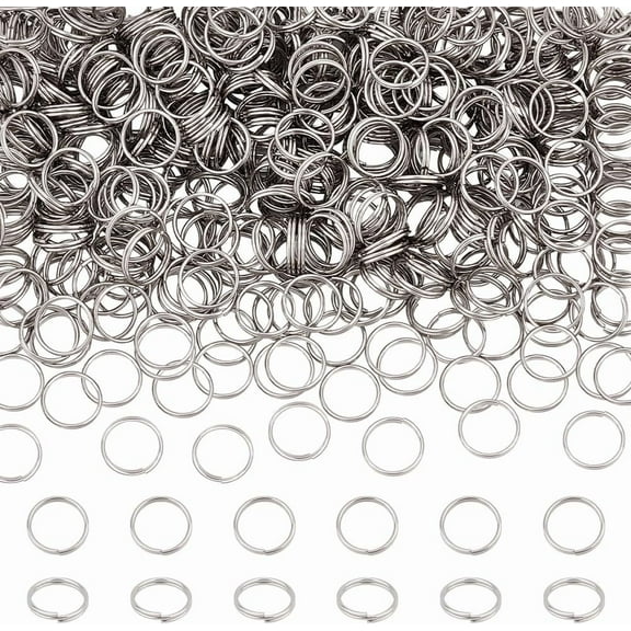 500Pcs 10mm Stainless Steel Split Jump Rings Double Loops Mini Key Rings Small Metal Rings Connectors for DIY Keychains Jewelry Necklaces Bracelets Earrings