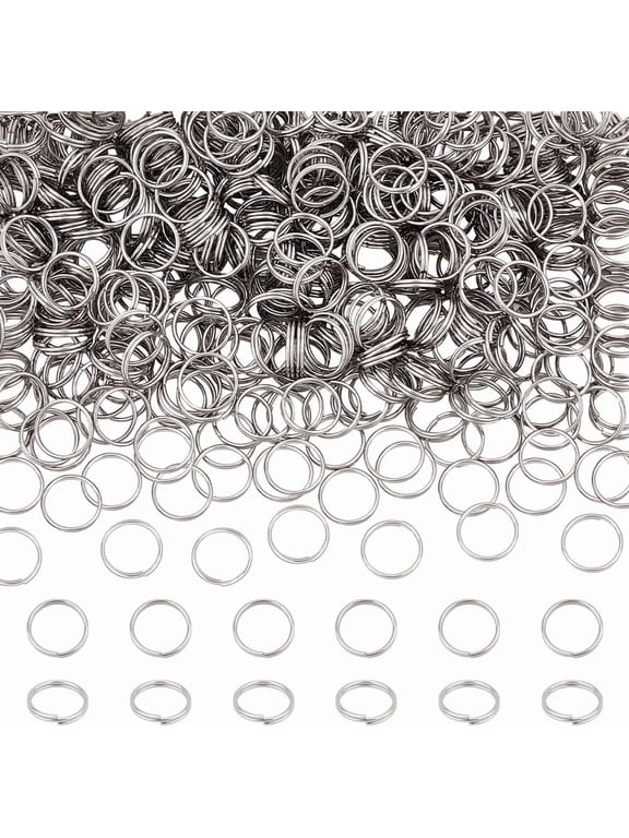 500Pcs 10mm Stainless Steel Split Jump Rings Double Loops Mini Key Rings Small Metal Rings Connectors for DIY Keychains Jewelry Necklaces Bracelets Earrings