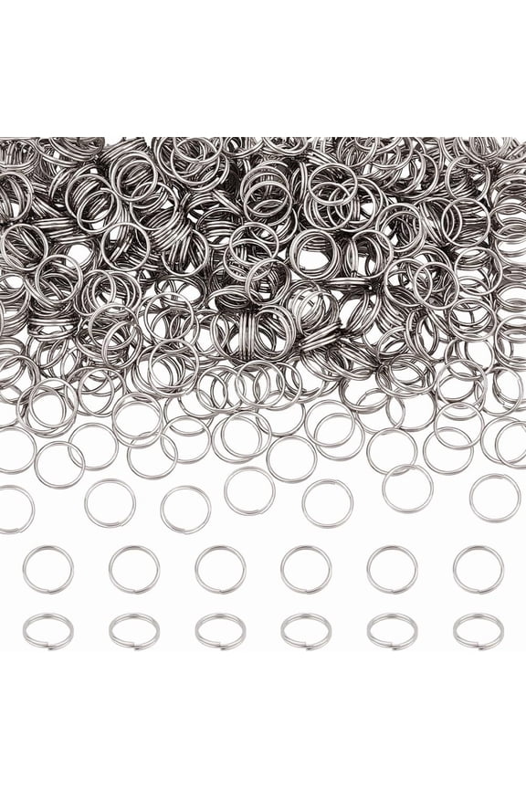 500Pcs 10mm Stainless Steel Split Jump Rings Double Loops Mini Key Rings Small Metal Rings Connectors for DIY Keychains Jewelry Necklaces Bracelets Earrings