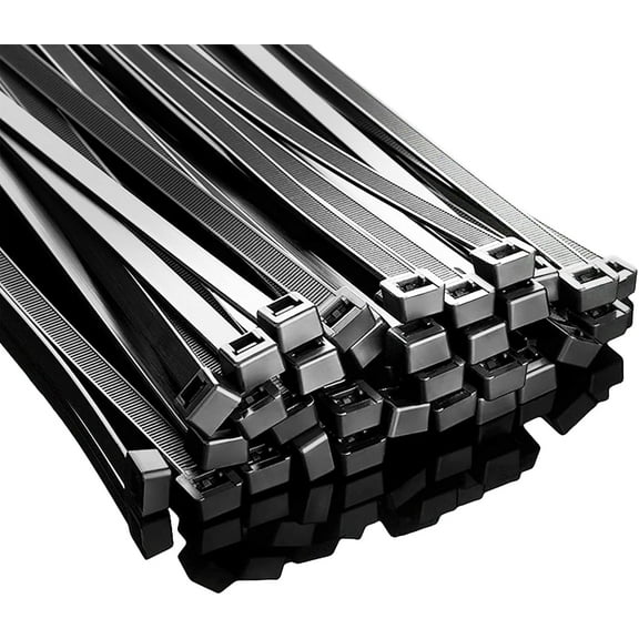 500Pcs 2.0mm Black Cable Zip Ties Heavy Duty 8 Inch, Black Cable Ties with 18 lb Tensile Strength, Multi-Purpose Self-Locking