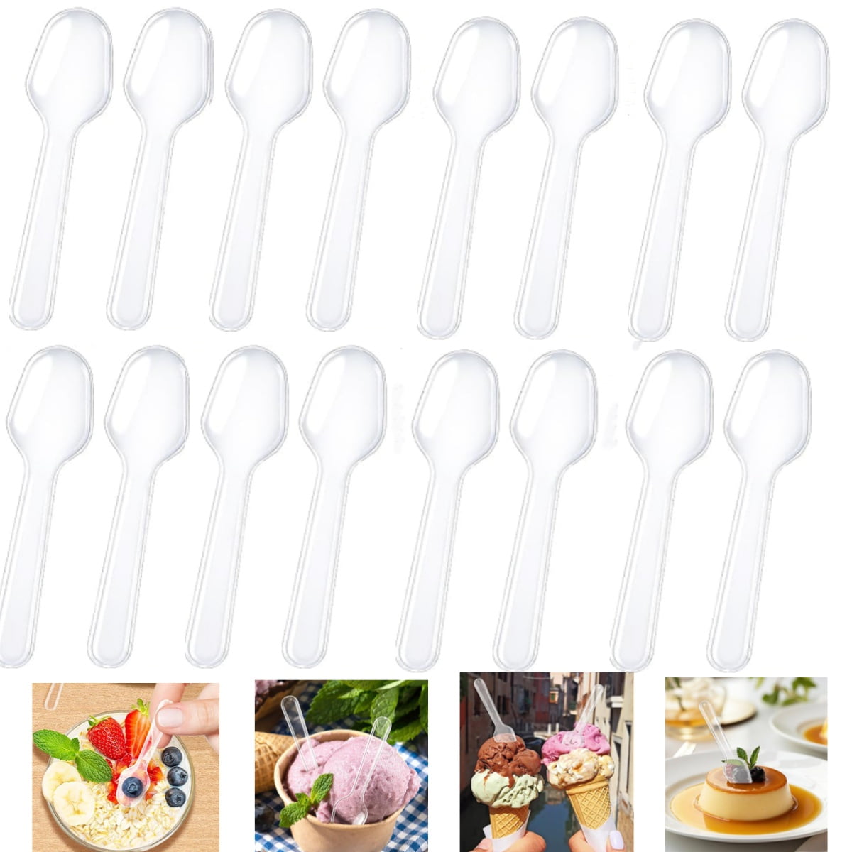 500 Pcs 3-Inch Disposable Plastic Mini Spoons - Clear Tasting Spoons For Samples