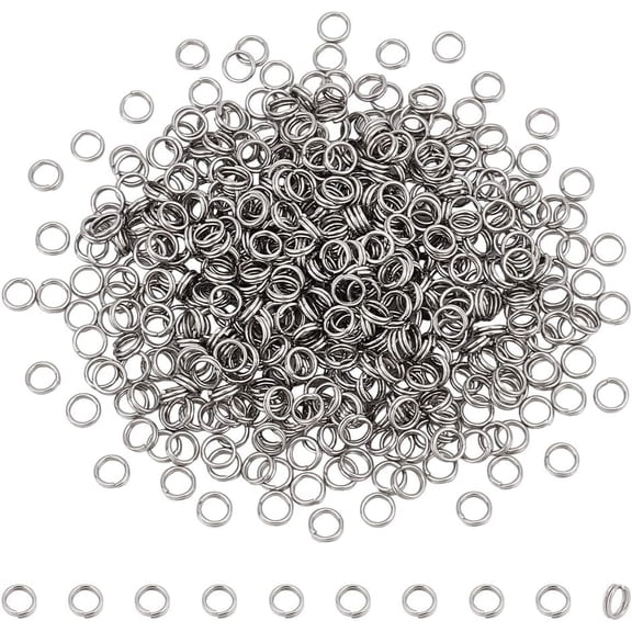 500Pcs 304 Stainless Steel Split Rings Double Loops Jump Rings Stainless Steel Color 4x1mm Inner Diameter: 3mm Single Wire: 0.5mm art