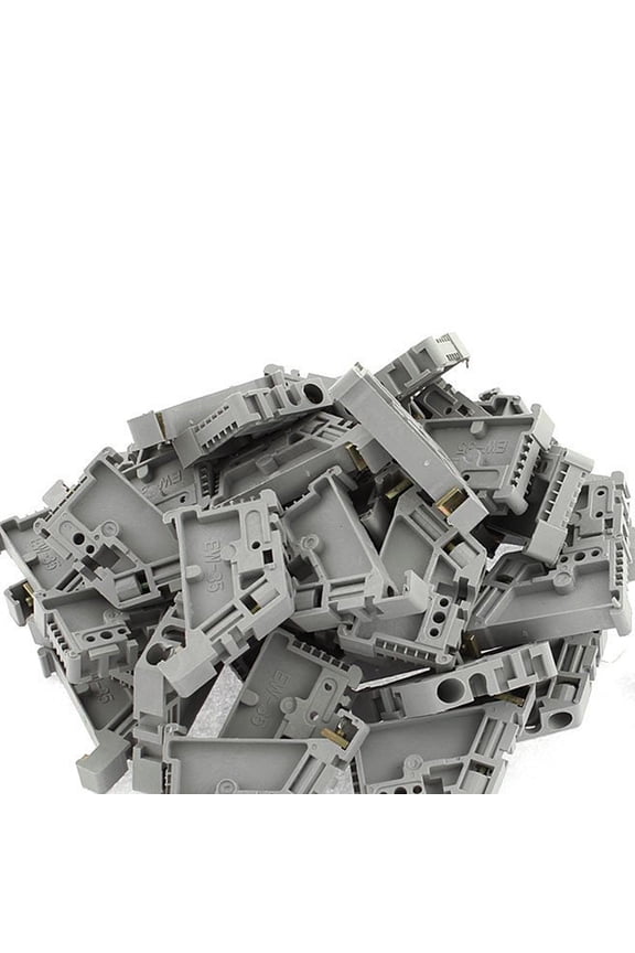 500Pcs 35mm DIN Rail Terminal Block End Stopper Mounting Clips,500 x Terminal Block End Stopper,gray