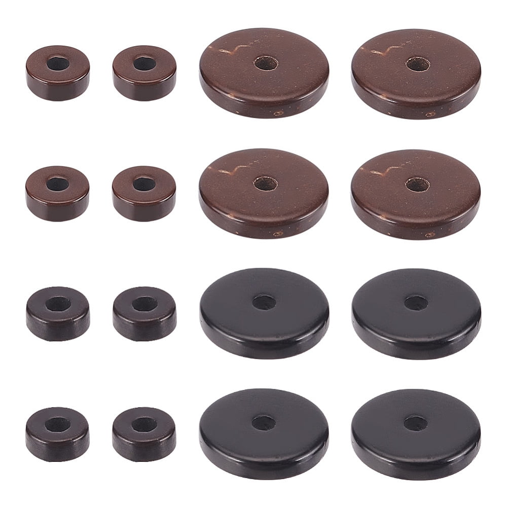 500Pcs 4 Styles Coconut Beads Strands Heishi Beads Flat Round/Disc ...
