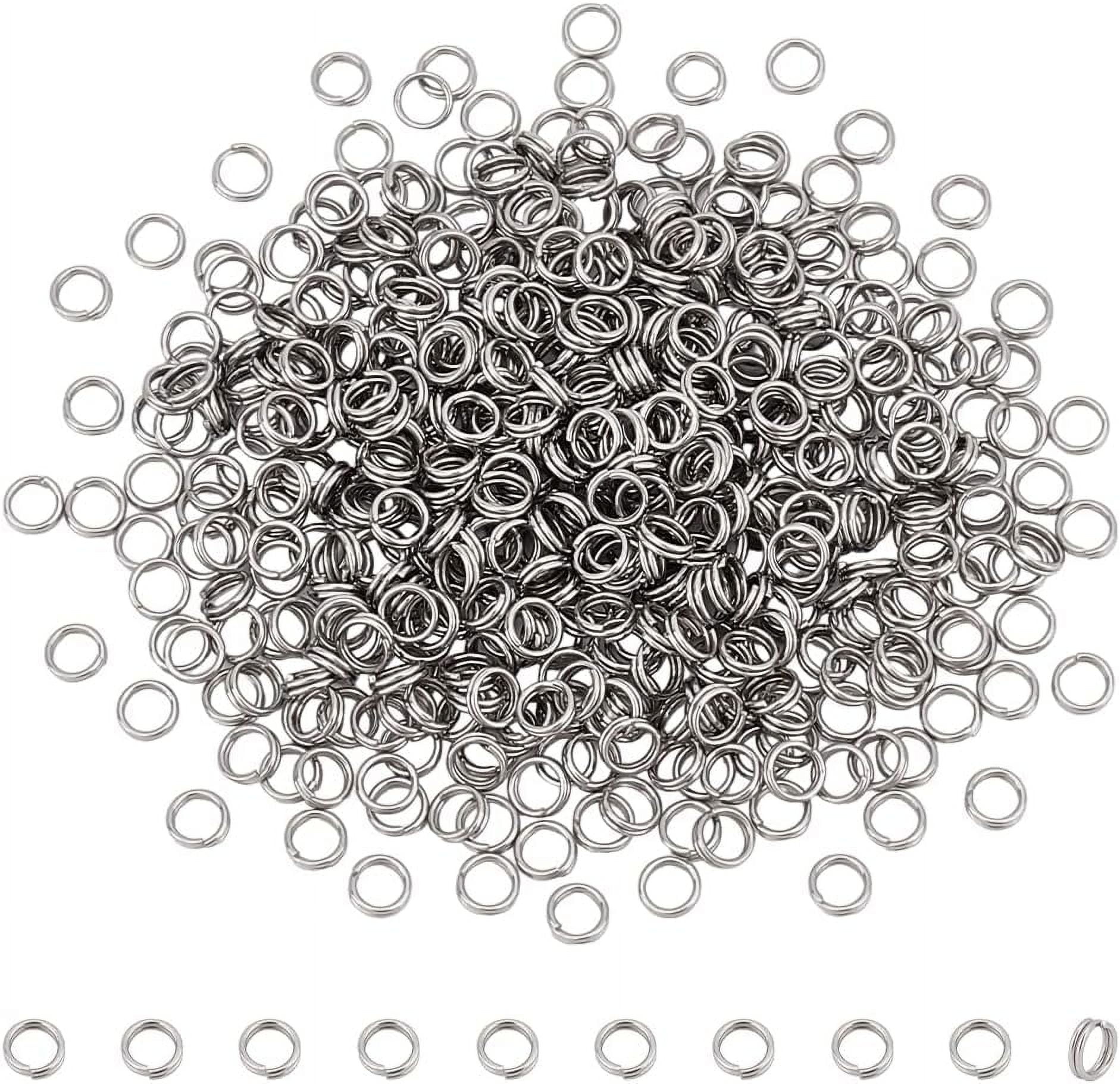 500Pcs 4mm Stainless Steel Split Jump Rings Double Loops Mini Key Rings ...