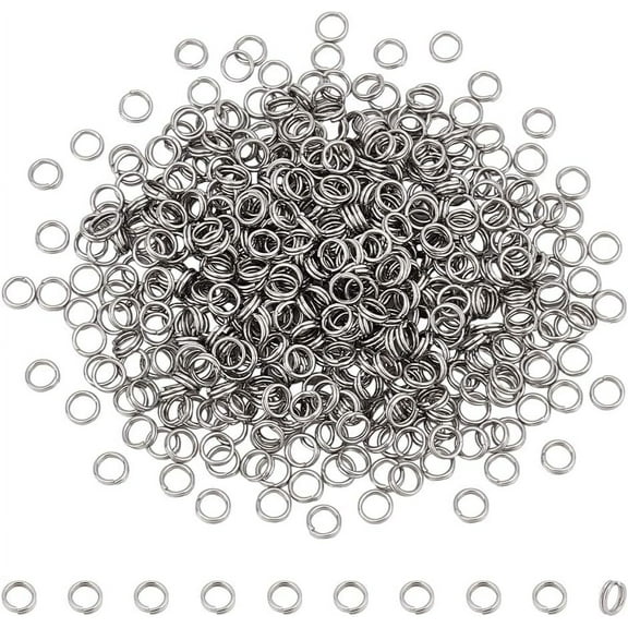 500Pcs 4mm Stainless Steel Split Jump Rings Double Loops Mini Key Rings Small Metal Connectors Rings for DIY Keychains Jewelry Necklaces Bracelets Earrings Mixed Color