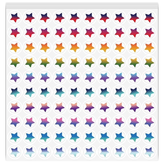 500Pcs/5 Sheets Rainbow Star Stickers Small Star Planner Stickers 1/2 Inch Holographic Glitter Rainbow Reward Decals DIY