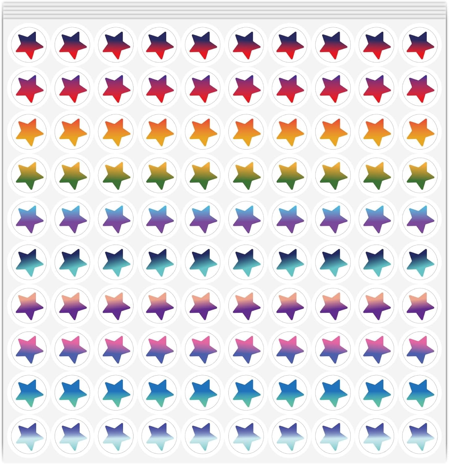 500Pcs/5 Sheets Rainbow Star Stickers Small Star Planner Stickers 1/2 ...