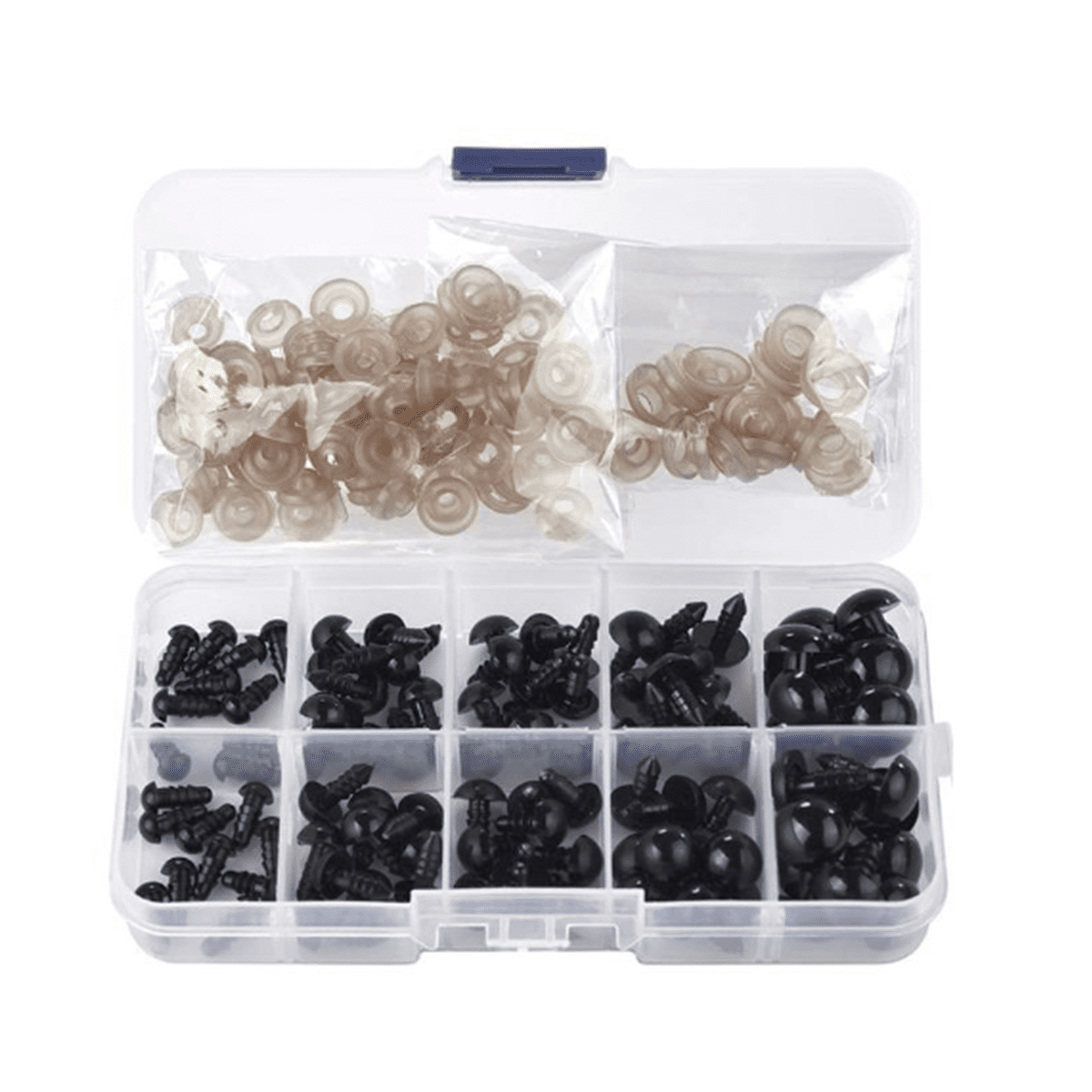 500Pcs 612mm DIY Doll Eyes Black Plastic Crafts Safety Eyes for Teddy