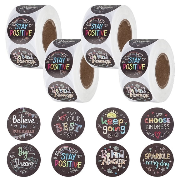 500Pcs Award Roll Stickers Self-Adhesive Paper Gift Tag Stickers for Party Decorative Presents Mixed Color 25mm