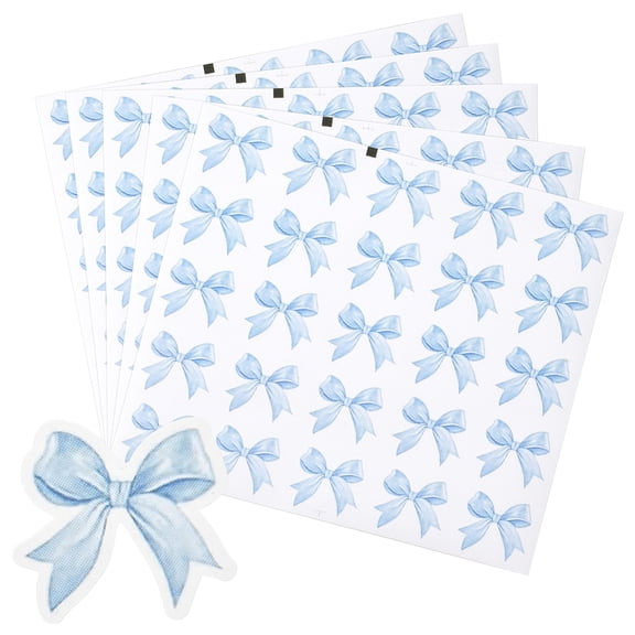 500Pcs Blue Stickers Seal Sticker PP Self Adhesive Waterproof Coquette Aesthetic Bowknot Scrapbook Decorative Decals