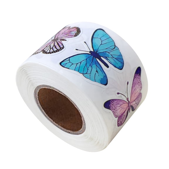 500Pcs Butterfly Flower Sticker For Art Craft Scrapbooking Journal Album Wrapping Adhesive Paper Wrapping Label Sticker