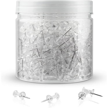 500Pcs Clear Push Pins, Thumb Tack for Wall, Clear Poster Pins for Wall Hangings, Cork Board