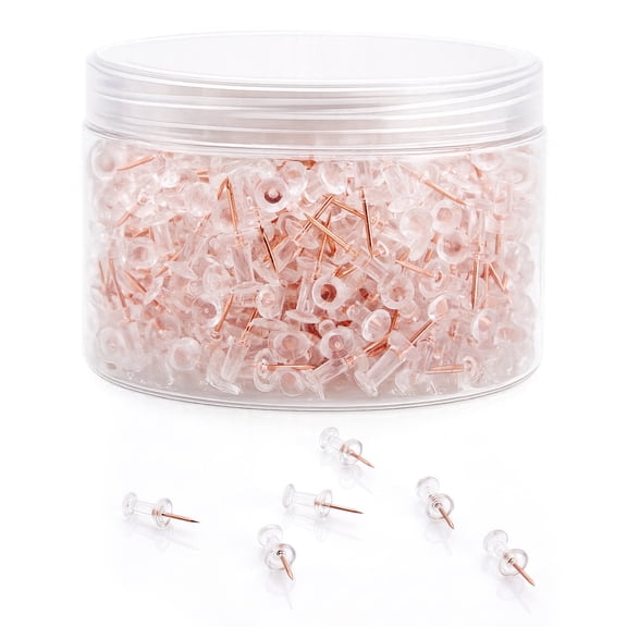 500Pcs Clear Push Pins, Thumb Tack for Wall, Clear Poster Pins for Wall Hangings, Cork Board