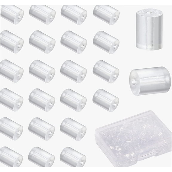 500Pcs Clear Silicone Earring Backs 3mm Hypoallergenic Rubber Column Earring Backs for Studs Earring Hooks Stoppers
