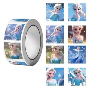 500Pcs Cute Princess Stickers, 8 Patterns Movie Decals Rolls Self Adhesive Seals for Scrapbooking Cards Envelopes,Gifts for Kids Teens for Birthday Party Deco