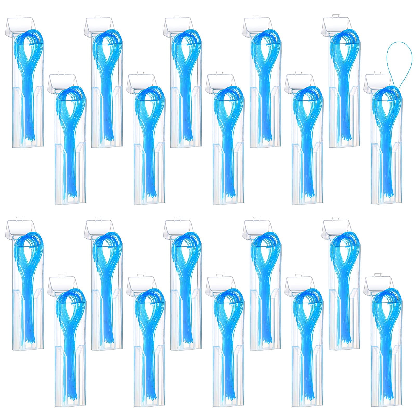 500Pcs Dental Floss Threaders Deep Clean Floss for Braces, Bridges, and Implants, Multifunctional Nylon Loop Design for Your Teeth, Pack of 50(Blue)