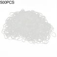 thumbnail image 1 of 500Pcs Disposable Clear Rubber Band Elastic Hair Ring Bind Tie Ponytail Holder, 1 of 7