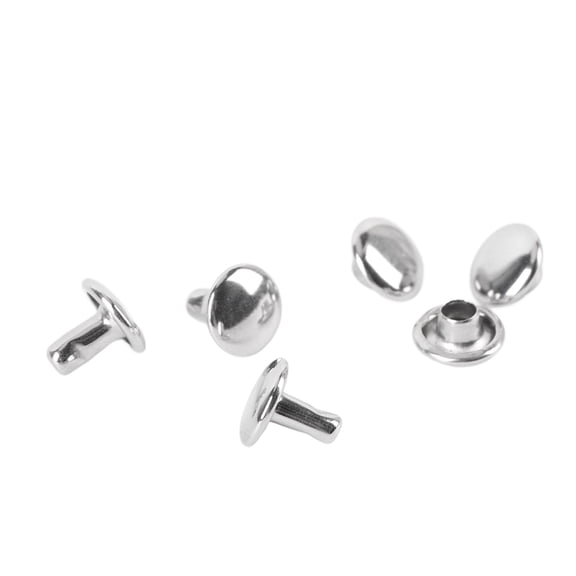 500Pcs Double Sided Rivet Set Stainless Steel Round Top Leather Stud Set for Crafts Clothing Boots Handbags (7x6mm / 0.28x0.24 inches)