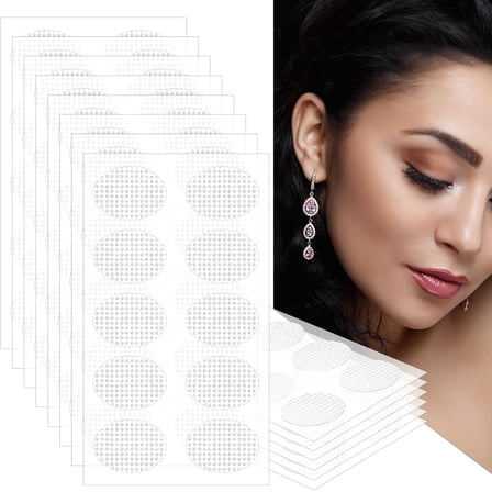 500Pcs Ear Lobe Support Patches for Earrings, Clear Earring Stickers for Heavy Earrings, Earring Covers for Sports, Ear Tape Lobe Support Patches for Long Time