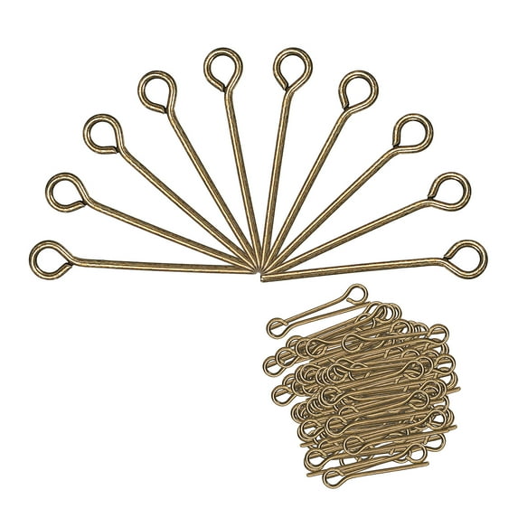 500Pcs Eye Pins Jewelry Findings Eye Pins 18mm Iron Eye Pins for Jewelry Making 21 Gauge Bronze