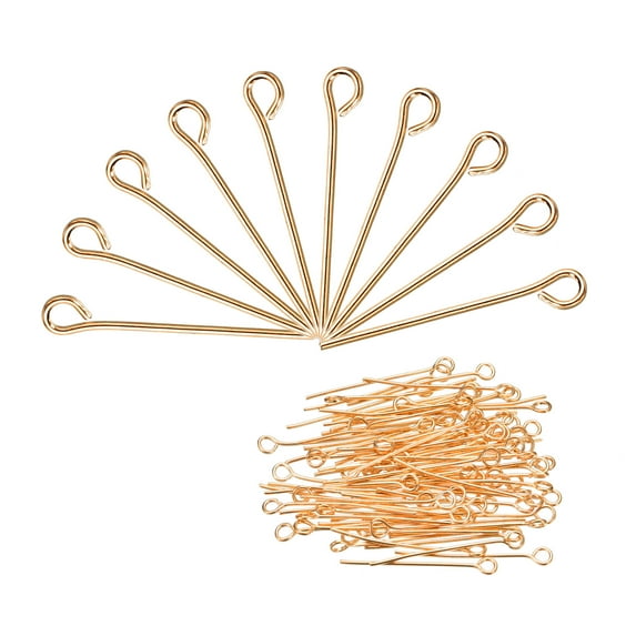 500Pcs Eye Pins Jewelry Findings Eye Pins 20mm Iron Eye Pins for Jewelry Making 21 Gauge Rose Gold