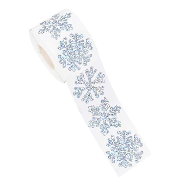 500Pcs Festive Snowflake Decals Adhesive Sticker Easy Peeling Indoor Outdoor Use Gift Wrapping Label