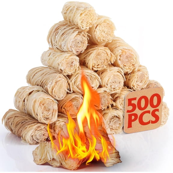 500Pcs Fire Starter - Natural Fire Starters for Campfires, Fireplace, Pellet Stove & Wood, Fire Pit, Smoker, BBQ, Chimney, Pizza Oven - Fire Starters for Grill, Charcoal Starter
