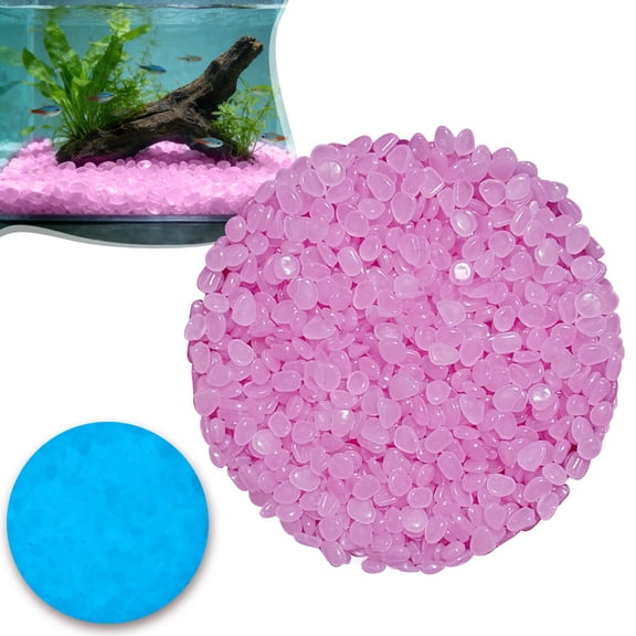 500Pcs Fish Tank Decorations Rocks Little Glow in The Dark Aquarium Stones Fish Turtle Tank Pebbles Gravel Garden Rocks(H)