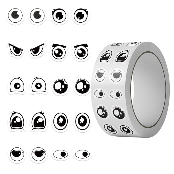 500Pcs Fun Eye Pattern Wrapping Label for Packaging Decorative Sticker for Seal Envelope Journal Album Scrapbooking