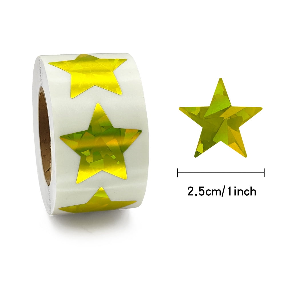 500Pcs Gold Star Stickers, 1inch Holographic Star Stickers Reward ...